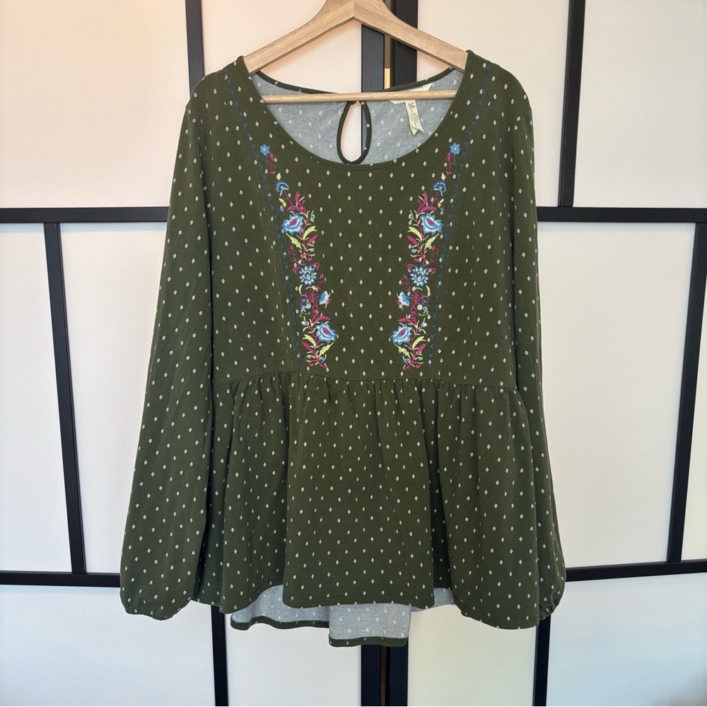Matilda Jane Boho cottagecore long sleeve top. Embroidery women’s 2X XXL - Picture 3 of 16